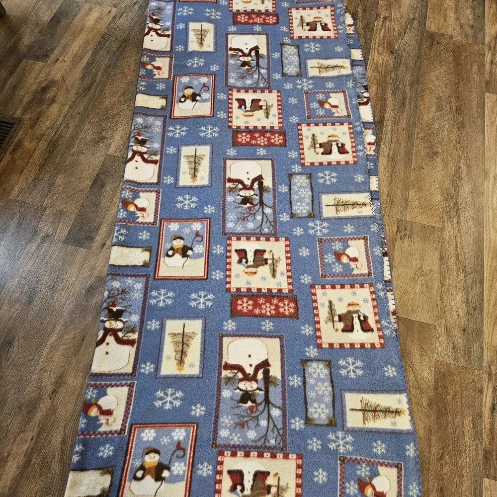 The Big One Blue Snowman Holiday Blanket